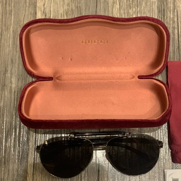 Gucci Aviator Sunglasses (Unisex) - Polarized, Grey Lens - GG0014S-005 - Picture 5 of 8